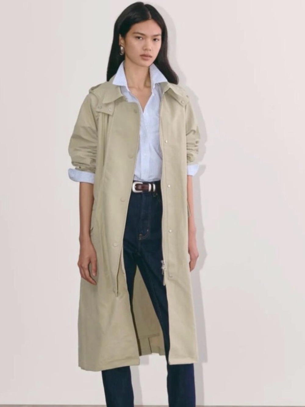 Everlane Long Tan Trench Coat